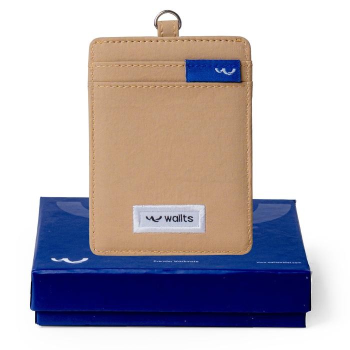 

Ready Wallts Aiken Latte Crinkle Lanyard Name Tag Id Card Dompet Kartu Kulit Hitam