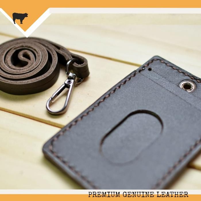 

Ready Leather Goods Id Card Holder Kulit Asli Gantungan Name Tag Premium