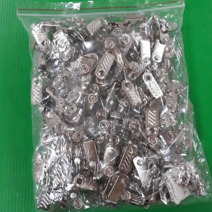

Ready Jepit Garis Name Tag Klip Saku Kancing Pvc 100Pcs