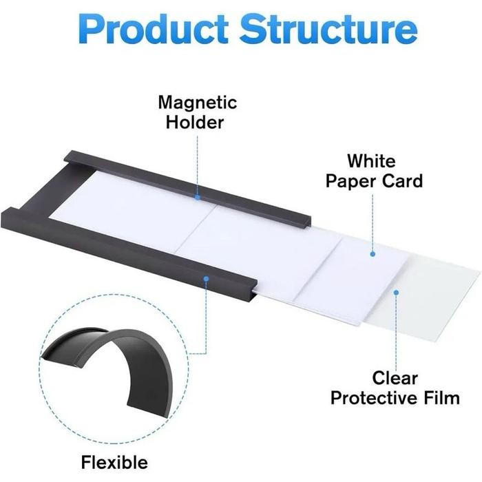 

Ready Magnetic Label Holder 50X25Mm Price Tag Magnetik Rak 50Pcs
