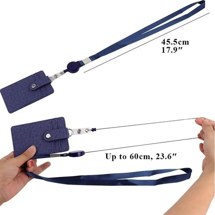 

Ready Id Card Holder Vertical Kulit Pu Td7802 Dompet Kalung 3 Slot