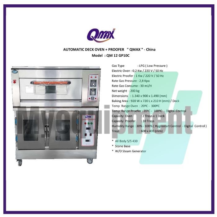 AUTOMATIC GAS DECK OVEN + PROOFER QMAX QM 12GP10C
