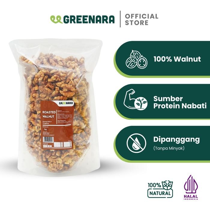 

Greenara Roasted Walnut 1Kg / Kacang Walnut Panggang