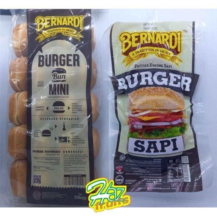 

Baru Paket Burger mini Bernardi 20 pcs (Daging Burger dan Roti Burger @ 20
