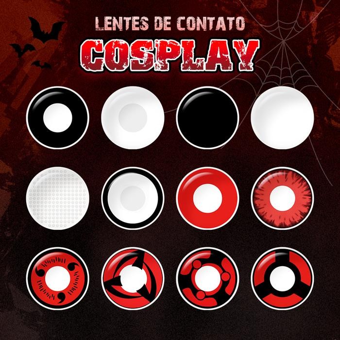 (Unik) Magister Softlens Cosplay Kartun Anime Naruto Halloween Cosplay Softlen Lensa Kontak Putih