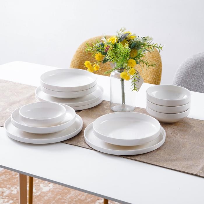 Informa Appetite Gorin Set 12 Pcs Perlengkapan Makan - Putih Dinner Set Plate Aesthetic Eating