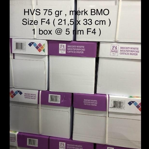

Termurah ! Hvs 75 Gram " Bmo" Size : Folio / Box