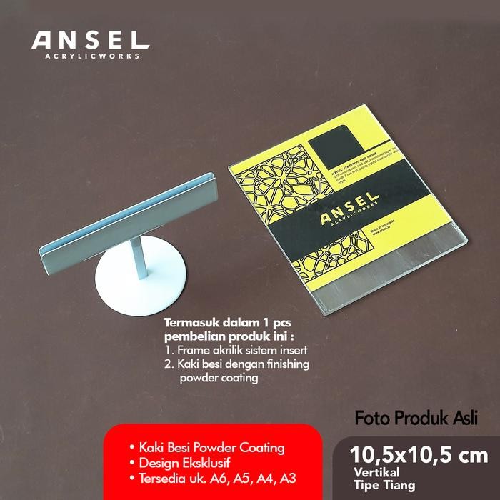 

Ansel Tent Card Akrilik Besi / Tiang Persegi 10.5X10.5Cm - Nomor Meja Original