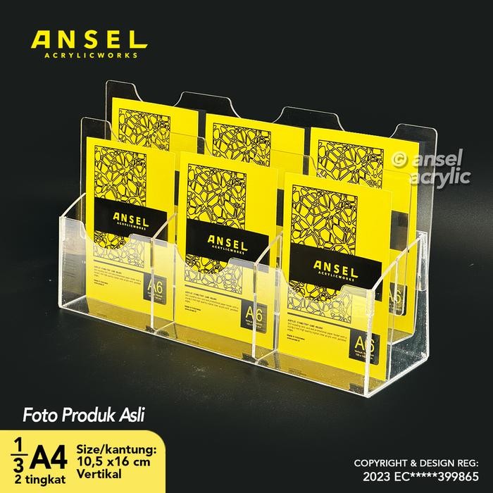 

Ansel Tempat Brosur Akrilik 2 Tingkat 1/3 A4 - Tipe E3 Standing Original