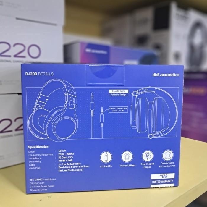 HEADPHONE DBE DJ200 MICROPHONE DJ 200 HIGH QUALITY DJ HEADSET