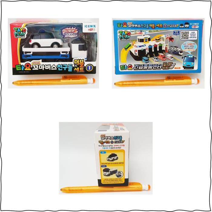 TAYO THE LITTLE BUS PLAY MINICAR BUS SET POLICE CAR AND LIFT TRUCK