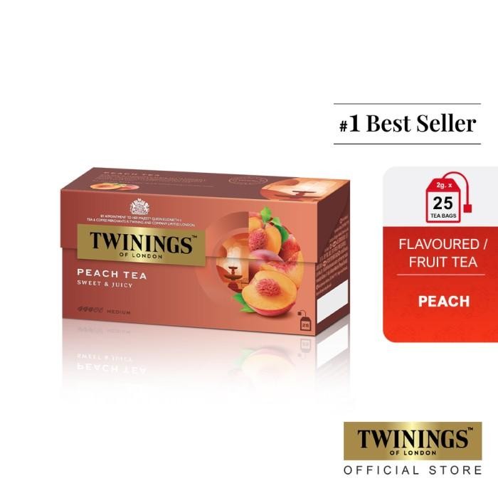 

Exp Lama Twinings Black Tea Peach Flavoured 25x2gr - Teh Celup Hitam Rasa Peach Premium