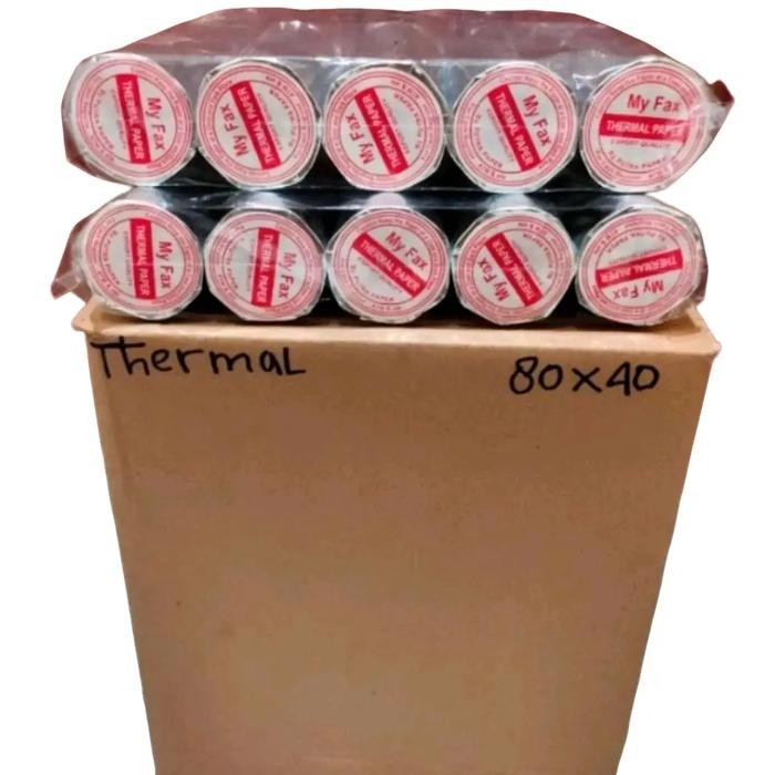 

Kertas kasir printer thermal 80x40 paket 1 dus isi 100 pcs Roll Struk