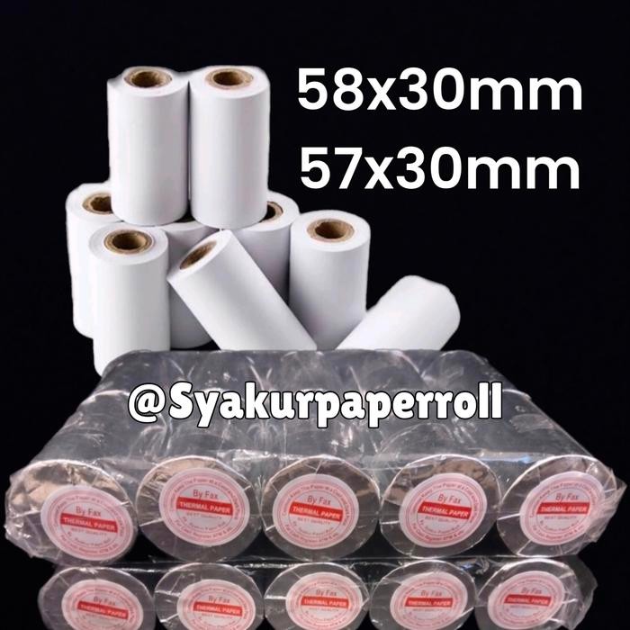 

Kertas kasir thermal 57/58x30 / struk kasir papertap paket 100 pcs