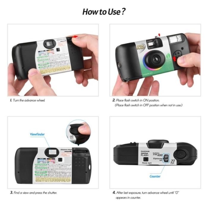 Hot Sale Fujifilm Fuji Film Disposable Camera Japan Iso 400 Kamera Instant