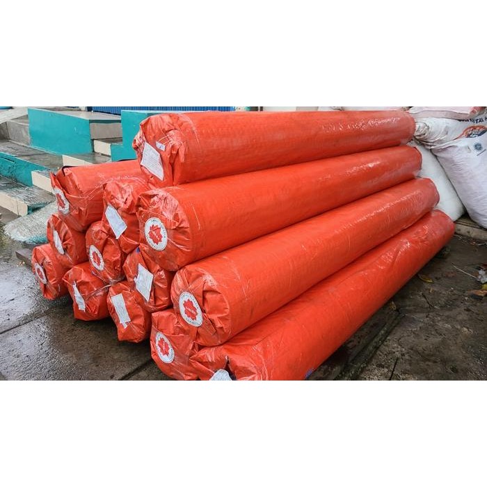 Terbaik Terpal Plastik A12 Sakura Biru-Orange Lebar 4 Meter Roll / Gulungan Terlariss 