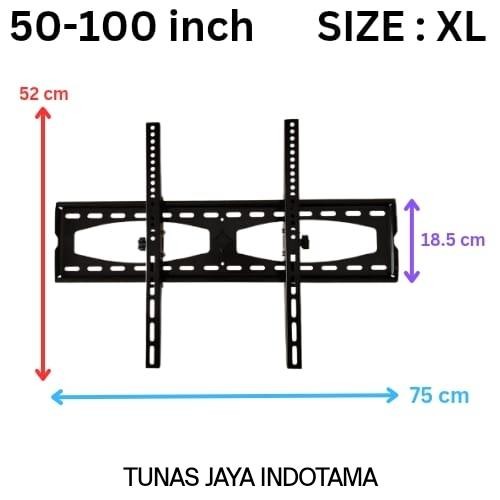 QUALITY BRACKET TV LCD LED 50-100 INCH UKURAN XL