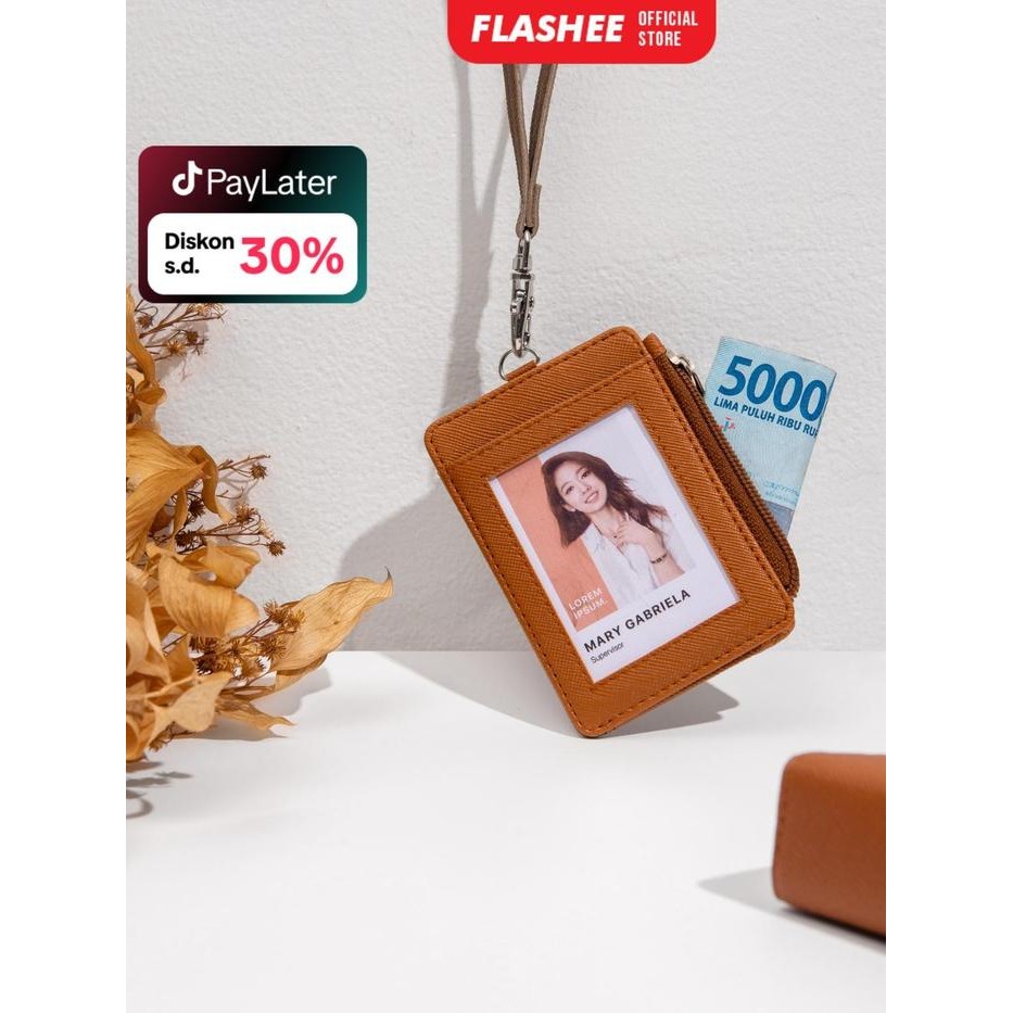 

jjm - Flashee Lanyard Resleting Name Tag Riley Lanyard Seleting ID Card Holder Zipper Kulit Termurah