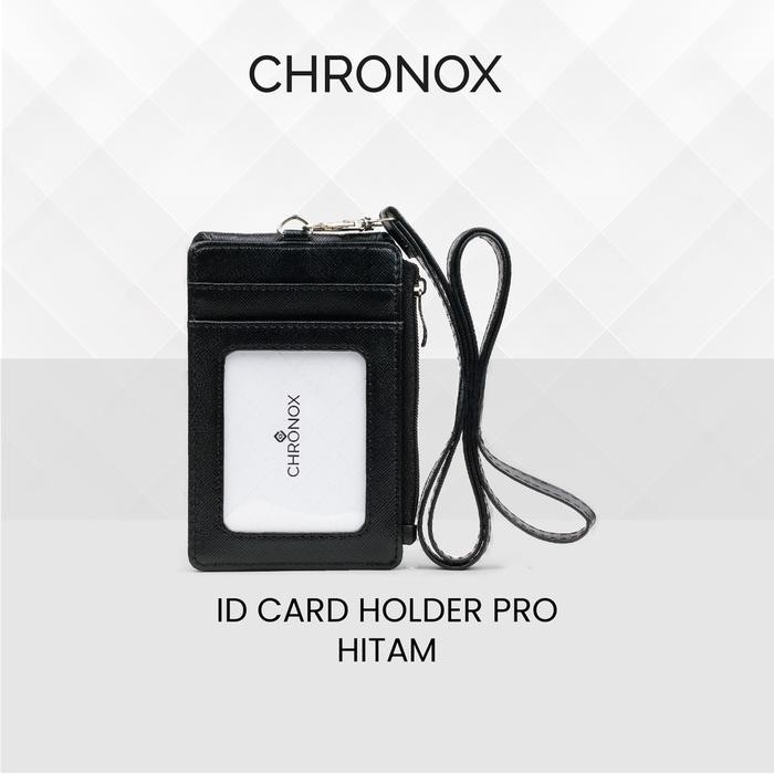 

jjm - Chronox Lanyard PRO ID Card Holder SAFFIANO Fiber Pria Wanita (Gantungan Kartu)