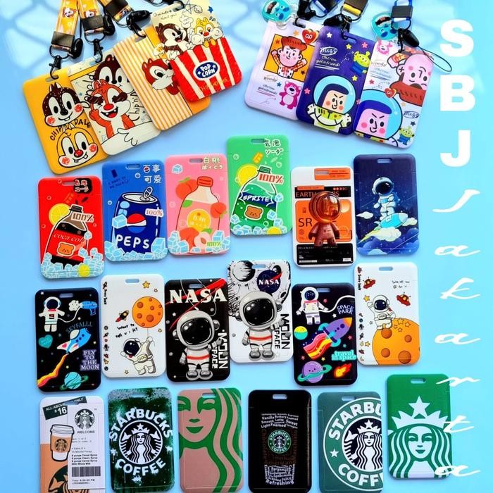 

jjm - Tempat kartu ID card holder / name tag ada tali lanyard bahan hardcase
