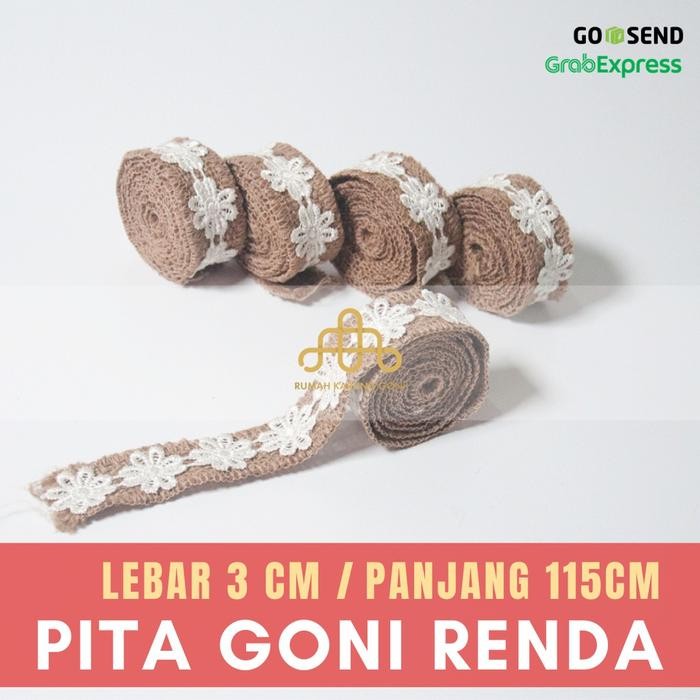 Pilihan- Pita Goni Renda/ Pita Goni Rustic/ Hiasan Mahar Rustic