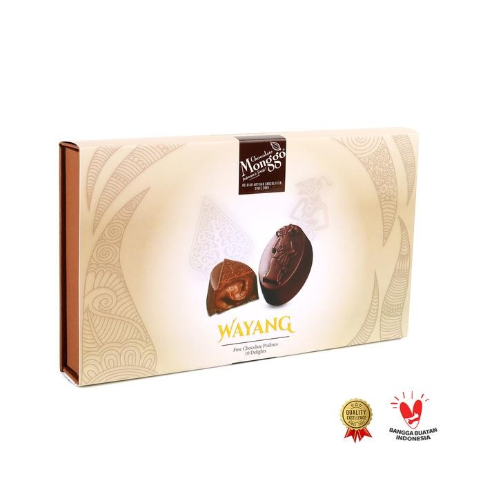 

Chocolate Monggo Wayang Pralines Box 10pcs Coklat Mix flavour Oleh Oleh Indonesia