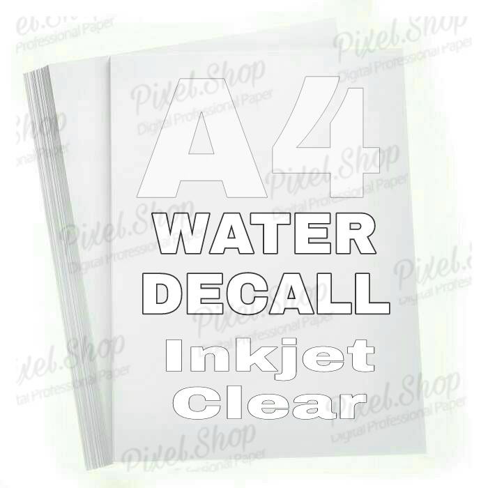 

Pilihan- Kertas Water Decal Clear Bening Inkjet A4 190 Polos Decal Water Slide
