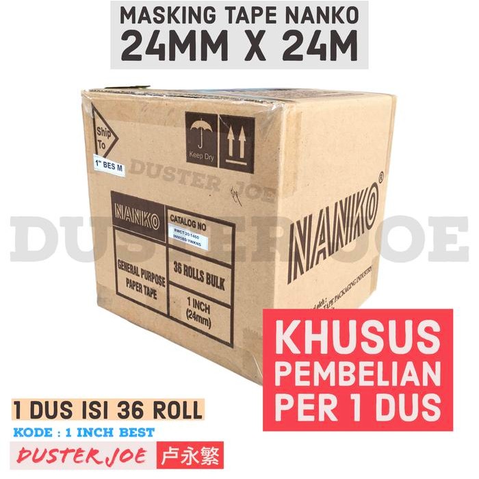 

Pilihan- Masking Tape Nanko 24Mm X 24 M Khusus Per 1 Dus / Lakban Kertas