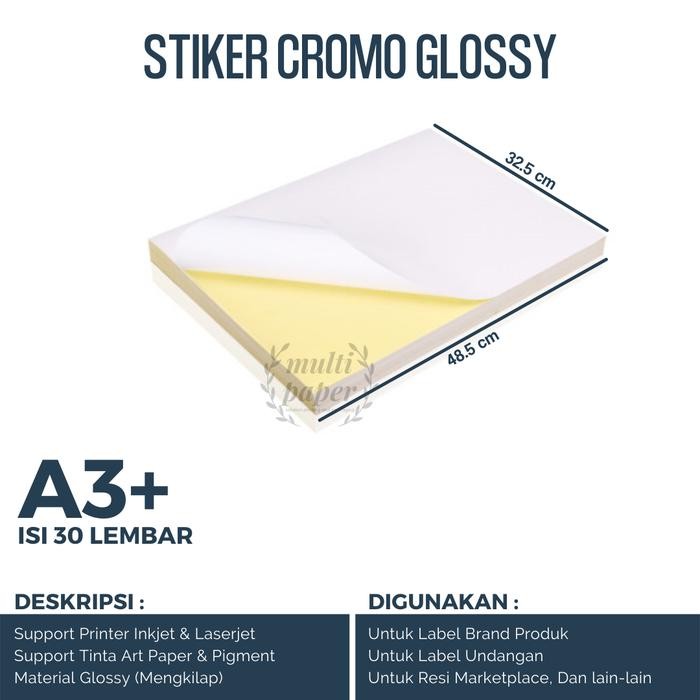 

Pilihan- Kertas Sticker A3 Plus Glossy Isi 30 Lembar / Kertas Sticker Glossy A3