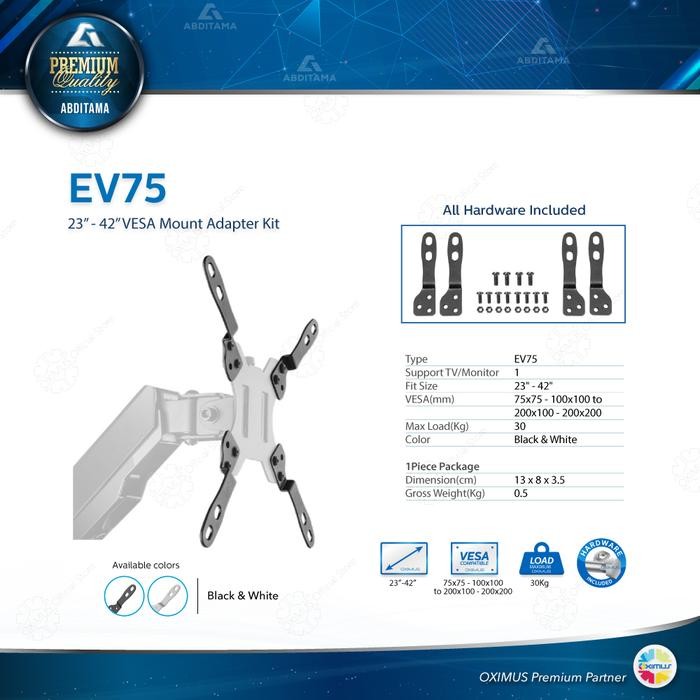 

Pilihan- Accessories Extender Vesa Adapter 75X75 - 100X100 Jadi 200X200Mm Oximus Ev75