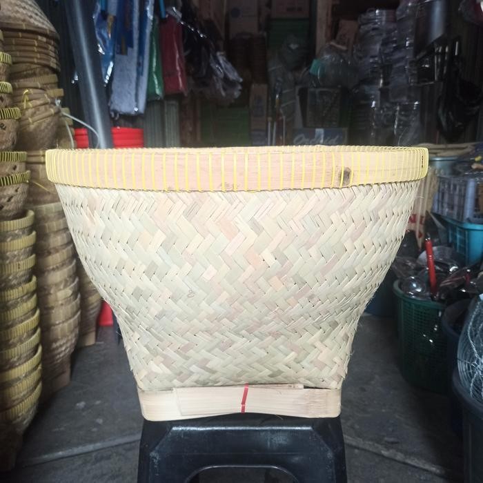 Bakul Bambu Jumbo Kulit 50 Cm/ Bakul Cuci Beras Bambu Jumbo/ Bakul Nasi Jumbo Kulit 20 Liter