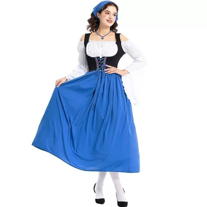 Bavarian Octoberfest Germany Costume Adult Woman Halloween Midi Dress
