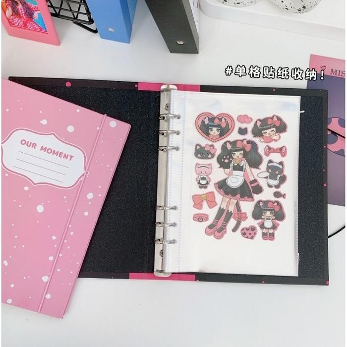 

A5 - 6 Ring Hard Cover Binder Drop Dots Our Moment Kode 1412