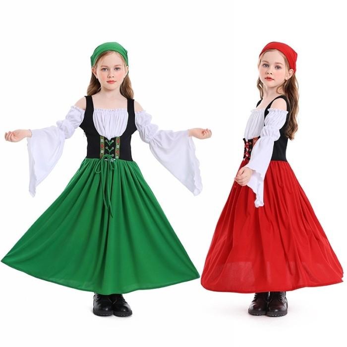 Bavarian Germany Long Dress Girl Costume Kids Kostum Jerman Anak Gadis
