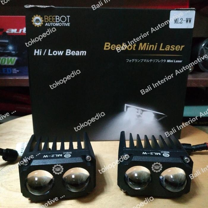 Terbaik Paket Lampu Mini Projector Biled Laser Beebot Ml2-W Lo/Hi 6000K Terlariss 