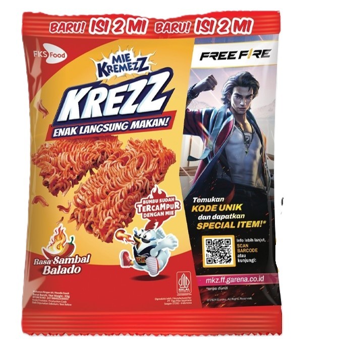 

Mie Kremezz Krezz Sambal Balado 30G