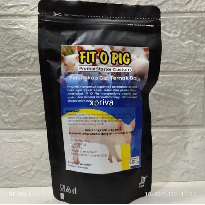 Pakan Babi 500 Gr Pelengkap Gizi Ternak Babi Fit O Pig/CustomMama O Pig Premix Induk Komplit Ternak