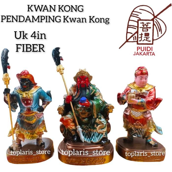 Patung Kwan Kong Set Fiber