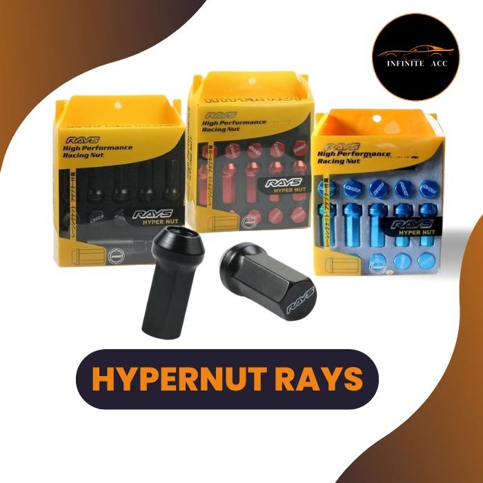Baut Roda Mobil Lugnut Hypernut Rays 1.5Mm Hitam Merah Biru Lug Nut Velg