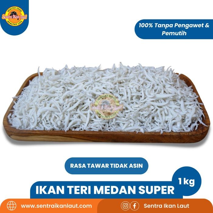 

ASLI Ikan Asin Kering Teri Medan Putih Halus Kualitas Super 800 Gram READY STOCK