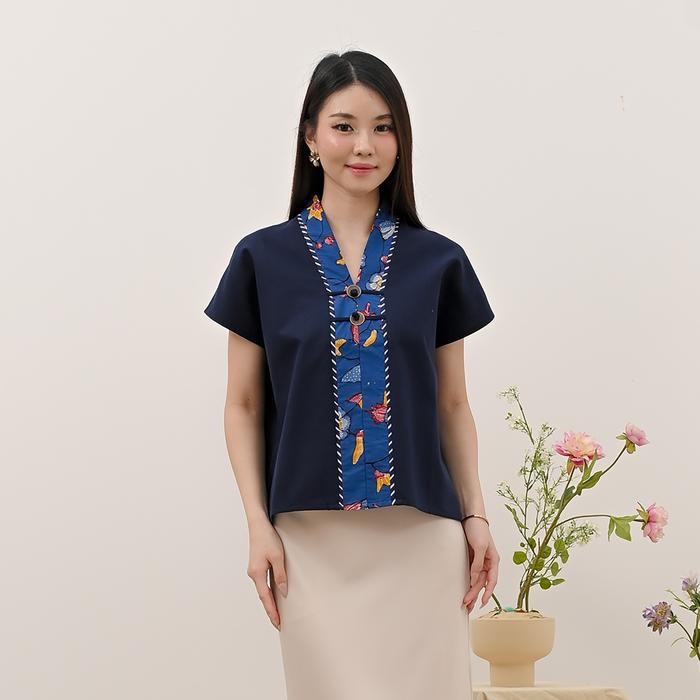 NONA RARA - Dhini Tulis Cirebon Betawi T4236, Baju kerja batik wanita modern