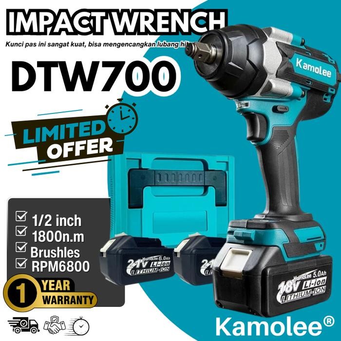 Kamolee Tools DTW700 Electric Impact Wrench 1800W Brushless