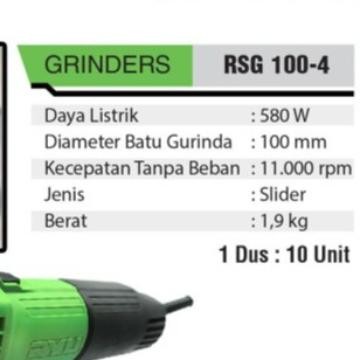 GERINDA TANGAN RYU RSG 100-4 / GERINDA TANGAN RYU 4 INCH original