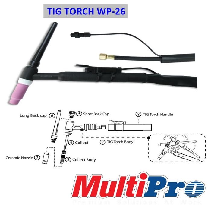 Multipro Tig Torch WP-26 Panjang 4 Meter