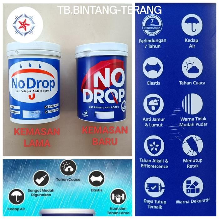 Cat Pelapis Anti Bocor Waterproof No Drop 1 Kg Warna Abu-Abu