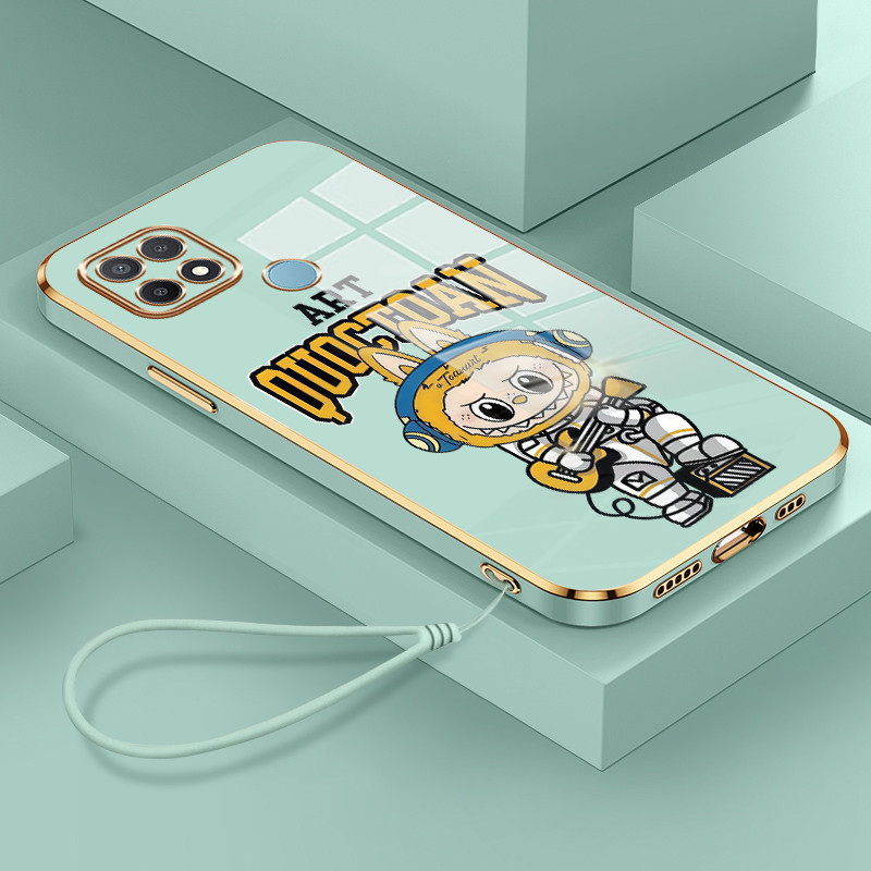 Casing Hp Untuk OPPO A15 A15s A35 Case Casing HP pola Monster kecil lucu Kesing Cesing tali berlapis