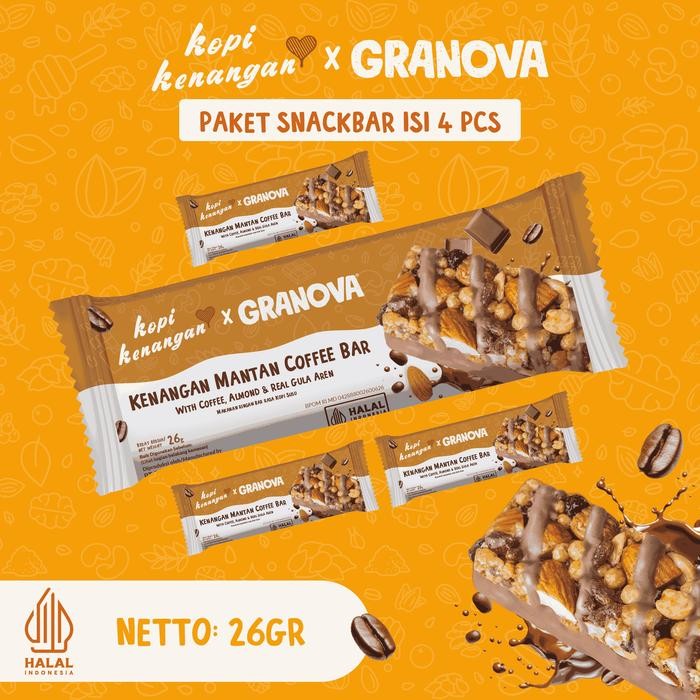 

Pilihan- Kopi Kenangan X Granova - Coffee Bar 26Gr X 4 Pc - Snackbar, Healthy Snack, Halal