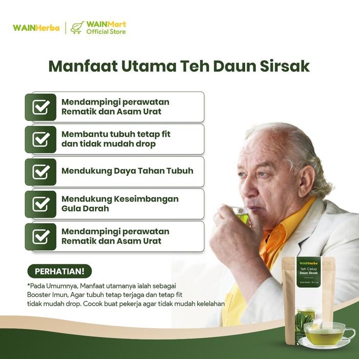 

Pilihan- Wainherba Teh Celup Herbal Daun Sirsak - Minuman Teh Herbal - 20 Tea Bag