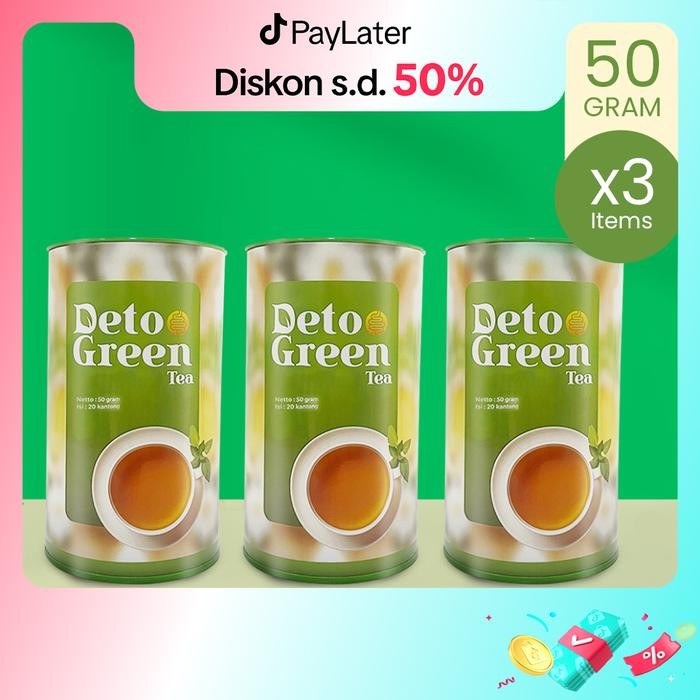 

Pilihan- Detogreen Tea Paket 3 Pcs Minuman Teh Herbal 50 Gram Bisa Campur Air,Honey,Lemon
