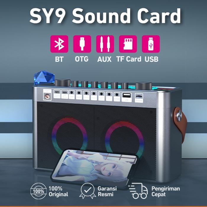 Pilihan- Bonkyo Soundcard Sy9 Speaker All-In-One Bluetooth Soundcard With Wireless 2Microphone